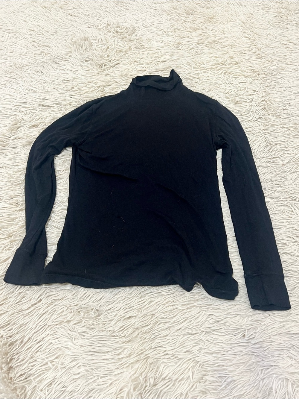 Cuddl Duds Black Long-Sleeve Turtleneck Top